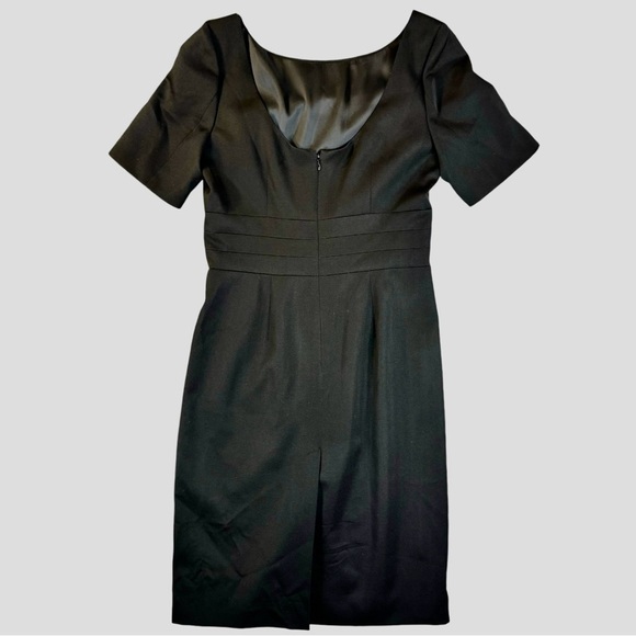 JCREW Blue Label Crew Neck Wool Midi Dress Black Low Back Womens Size 6 - Picture 3 of 5